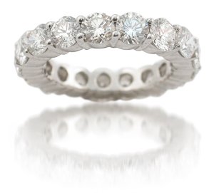 Diamond Platinum Eternity Wedding Band Ring
