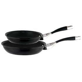 Circulon Elite Hard Anodised French Skillet Frying Pan Twin Pack, 20 cm & 24 cm