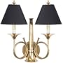 Frederick Cooper Hunting Horn Brass Plug-In Wall Sconce