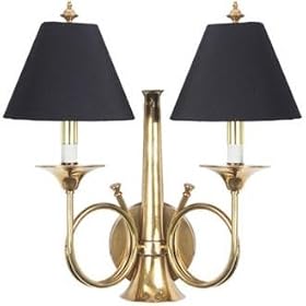 Frederick Cooper Hunting Horn Brass Plug-In Wall Sconce