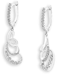 (X1000Diamond) 18K/750 White Gold Angel Wing Diamond Dangling Earring (0.50 cttw, G-H Color, VS2-SI1 Clarity)