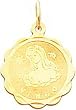 14K Gold Engraveable Virgo Zodiac Disc Charm