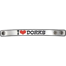 I Heart Dorks Rubber Snap-On Wristband