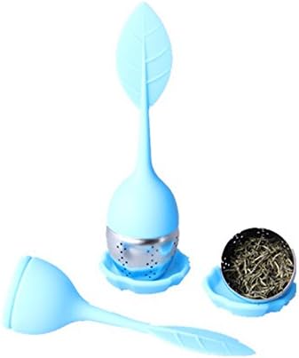 BPA Silicone and Stainless Steel Leaf Tea Infuser Strainer Tea Maker CF011Bx2,Pack of 2，Blue