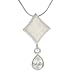 Sterling Silver and White Opal Diamond shape Necklace
