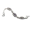 925 Silver & Amethyst Oval Filigree Bracelet with 18k Gold Accents- 7.5 IN