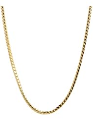 14k Italian Yellow Gold 1.10mm Franco Chain Necklace, 16"