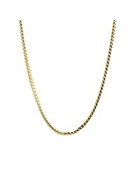 14k Italian Yellow Gold .80mm Franco Chain Necklace, 18"