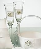 Classic Double Heart Toasting Set - 2 flutes per package