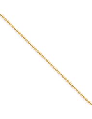 1.2mm, 14 Karat Yellow Gold, Diamond-Cut Ball Chain - 10 inch