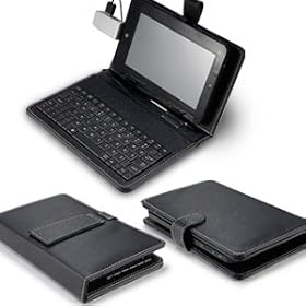 clavier + housse etui support noir compatibilite universel pour PC tablette 7 pouce 7" 2 Acer Asus Saumsung Hp et autres epad apad