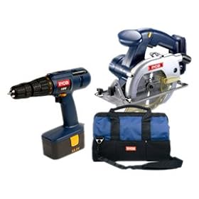 Ryobi 18V Combi + Circular Saw in bag