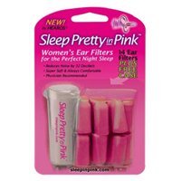 Sleep Pretty in Pink Womens Ear Plugs Plus Free Case, # 2000 - 7 Ear Filters