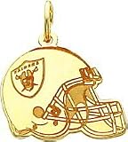 14K Gold NFL Oakland Raiders Football Helmet Charm