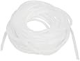 uxcell 8mm PE Spiral Wrapping Wire Computer Manager Cable Clear White 33Ft