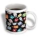 Colorful Retro Rotary Phones on Black - 11oz Mug