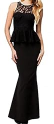 Sexy Sleeveless Mermaid Lace Polyester Round Neck Evening Dress/Party Dress 
