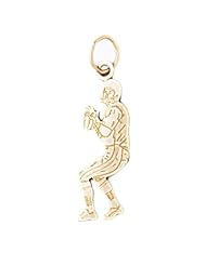 Dazzlers Solid 14k Gold Football Player Charm Pendant Available in three colors from jewelsberry (weights: 1.0 grams only)