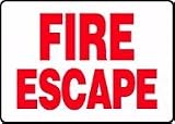 FIRE ESCAPE 10 x 14 Adhesive Dura-Vinyl Sign