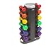 6 Pair Jelly-Bell Urethane Aerobic Dumbbell Set w/ Vertical Storage Rack