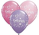 12 Princess Balloons Assorted Pink Lavender Colors 11 Inch Latex
