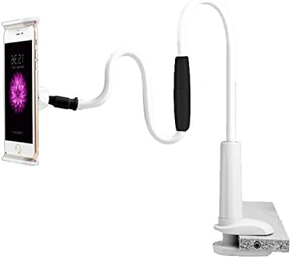 SUNPAUTO Mobile Phone Holder Desktop Bed Lazy Bracket Stand with 360 Degree Rotating, Bolt Clamp for All Smart Phones, iPad and More in Black with 120CM Length