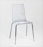 Euro Style 04364 Lola Stacking Side Chair White Stripes/Chrome 4 Pack