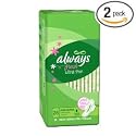 Always Ultra Thin Fresh Long Super with Wings, 28-Count Packages (Pack of 2)