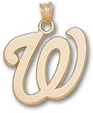 Washington Nationals Solid 14K Gold ''W'' 3/4'' Pendant