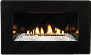 Decorative Black Front for use with Small Fireplace - Tempered Glass