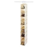 Whitmor Canvas Hanging Shoe Organizer with Bamboo Shelves