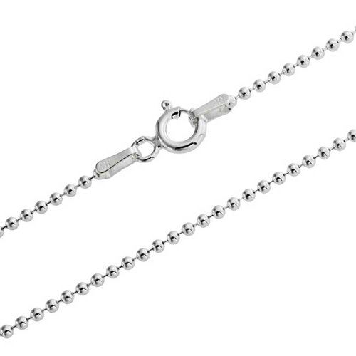 Bling Jewelry 925 Sterling Silver Ball Bead Chain Necklace 150 Gauge Italy