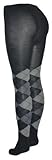 Argyle Cotton Fashion Tights - Dark Grey