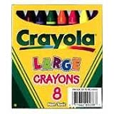 Binney & Smith Crayola(R) Large Crayon Set, Lift-Lid Box, Assorted Colors, Box Of 8