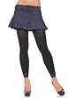 Opaque Leggings Footless Tights with Lace Trim (Black-One Size)