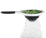 Portable Collapsible 8 inch Pop-Up Strainer, White/Black