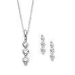 3 Diamond Jewelry Set in 14K White Gold