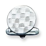 Sterling Silver D/C Round Woven Designed Cuff Links