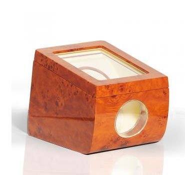 Steinhausen SM483GA Lifetime Wooden Executive Single Watch Winder and Display Case Burlwood Watch Case