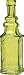 Chartreuse Green Vintage Colored Glass Bottle (square design)