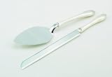 Personalized Silver & Crystals Wedding Cake Knife and Server with Free Engraving & Shipping