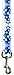 Perri's Tattoo Johnny Leather Leash with Hi-res Vinyl Imaging, Multi Blue Stars, 4-Feet