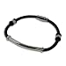 Mens Stainless Steel & Barrel Link Rubber Bracelet Jewellery - Silver & Black