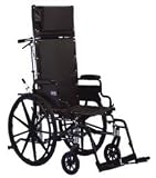 Excel Reclining Wheelchair, 16, Elevating, Swing-Away Footrests w/Anti-Tippers 250 lb. capacity