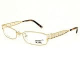 MONT BLANC GLASSES DESIGNER FASHION PRESCRIPTION EYEGLASSES WOMENS AUTHENTIC SHINY ROSE GOLD PLATED RHINESTONES FRAME |DEMO LENS MB152-F90