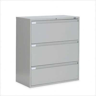 Desert Putty Global Total Office 9300P 42 3 Drawer Lateral Metal File Cabinet wFixed Doors