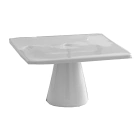 Tag Whiteware Porcelain Ceramic Square Pedestal Cake Plate