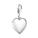 Sterling Silver Heart Locket Pendant Charm