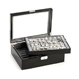 Black Double Layer Cufflinks Case