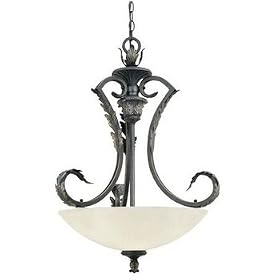 Thomas Lighting M2520-22 Pompeii - Three Light Inverted Pendant, Sable Bronze Finish with Ancient Scavo Glass